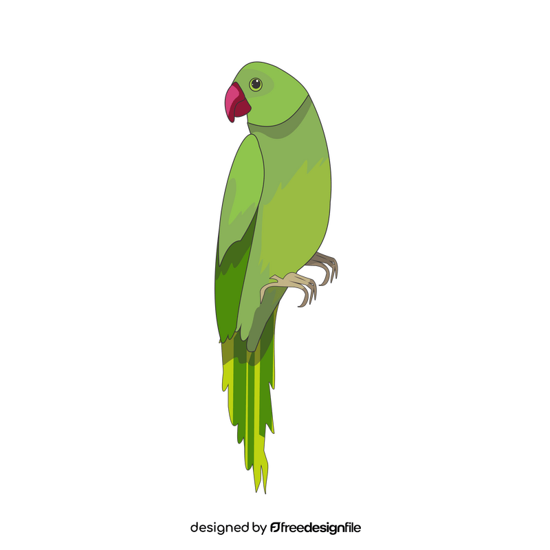 Green parrot cartoon clipart