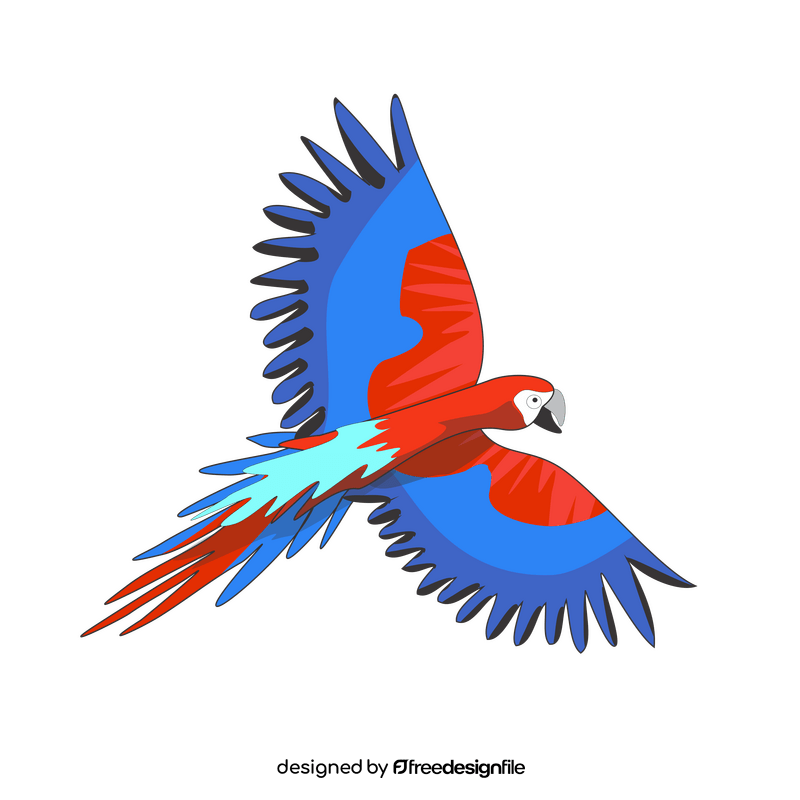 Cartoon parrot flying clipart