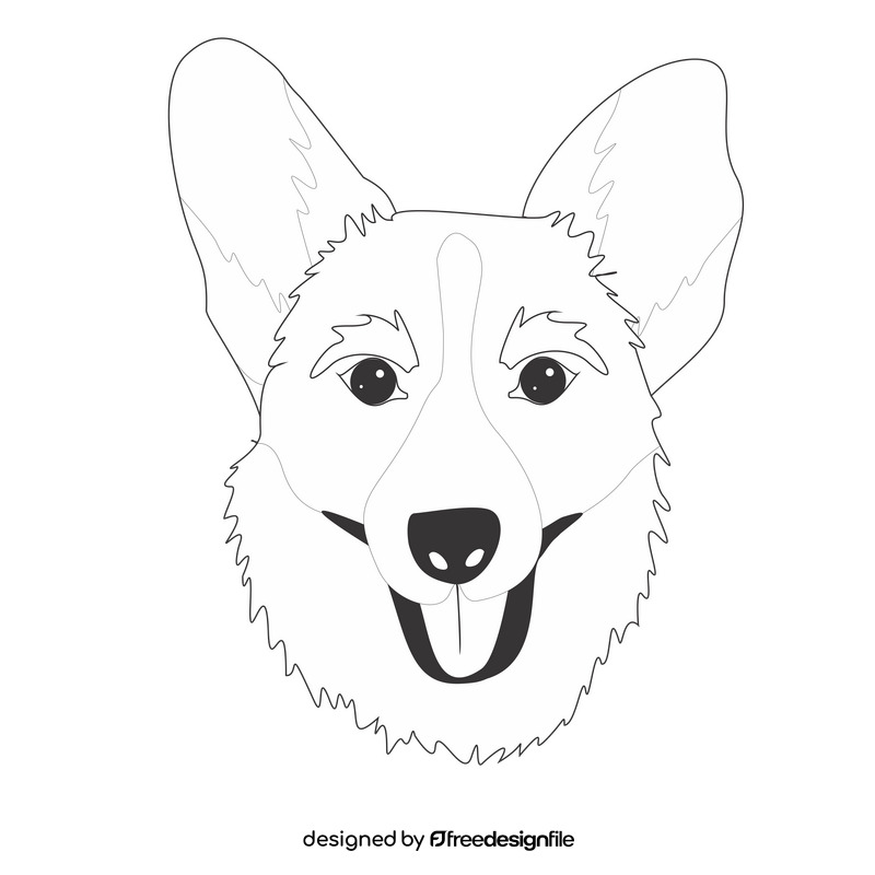 Free corgi dog black and white clipart vector free download