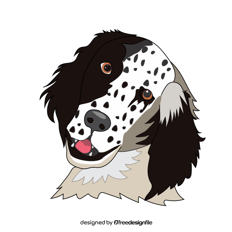 English setter dog drawing clipart