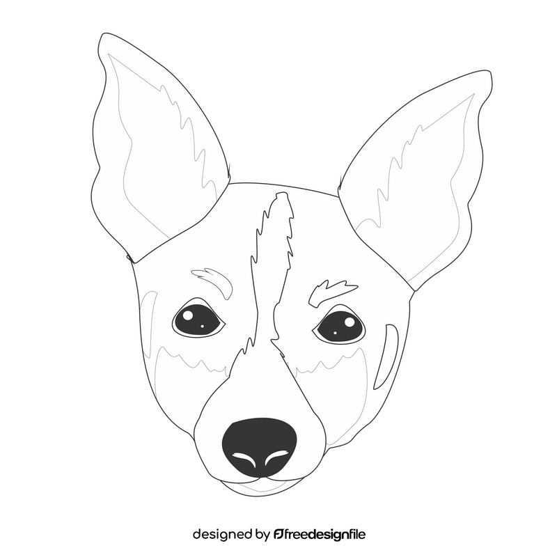 Toy fox terrier dog black and white clipart