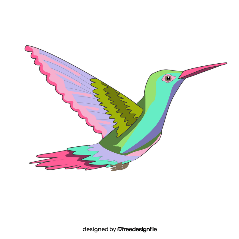 Cute hummingbird flying clipart