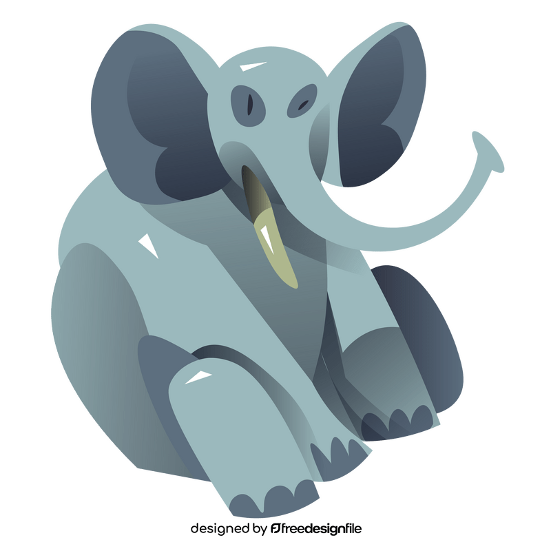 Elephant sitting clipart