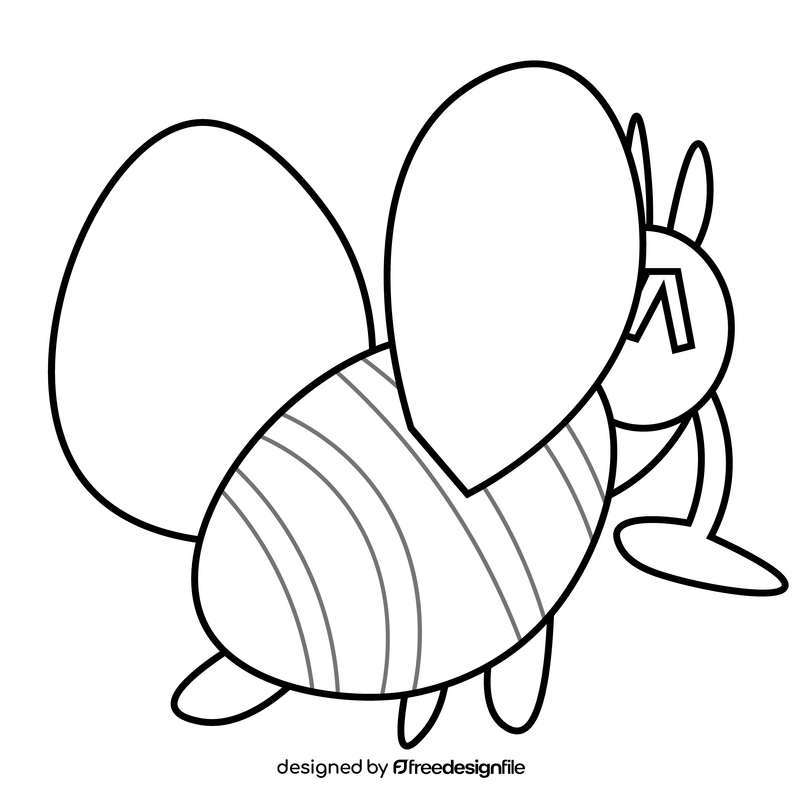 Fly happy black and white clipart