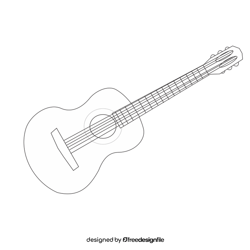 Free guitar black and white clipart