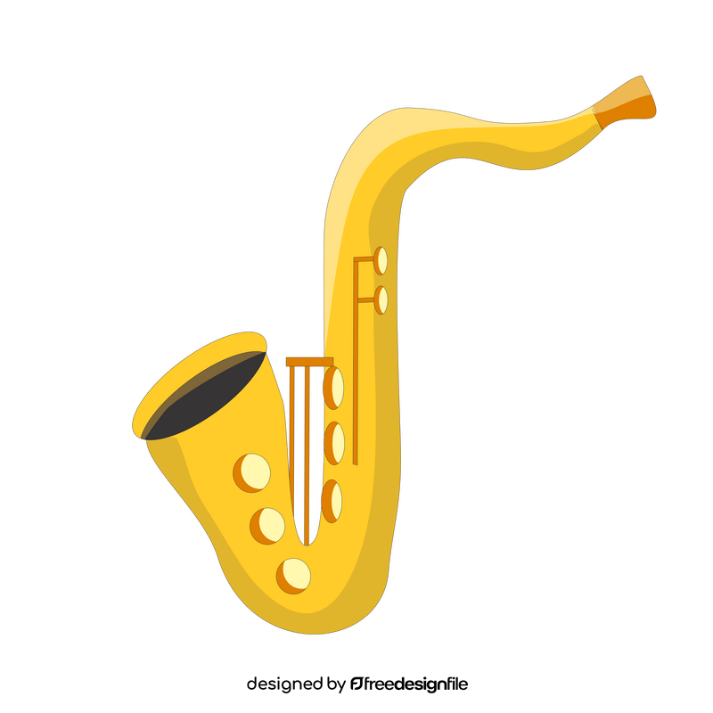 Yellow saxophone drawing clipart