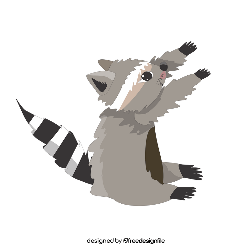 Cute baby raccoon animal clipart