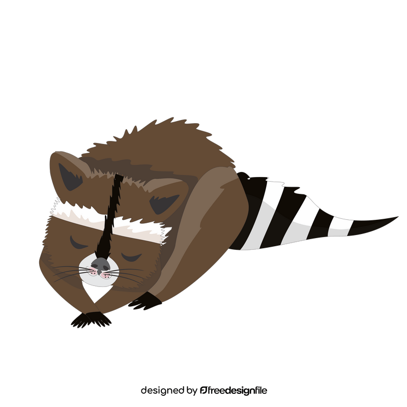 Raccoon sleeping cartoon drawing clipart