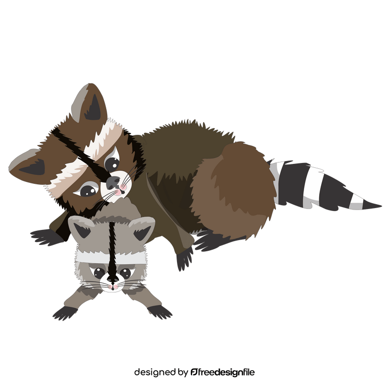 Cartoon raccoons clipart