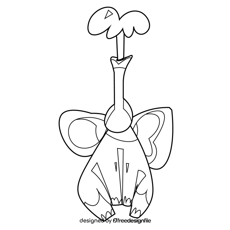 Elephant shower black and white clipart