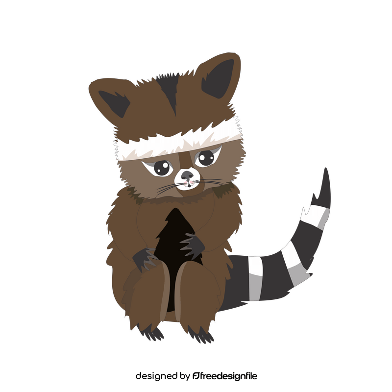 Free raccoon sitting clipart