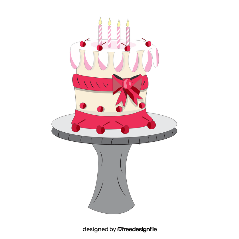 Cherry birthday cake cartoon clipart