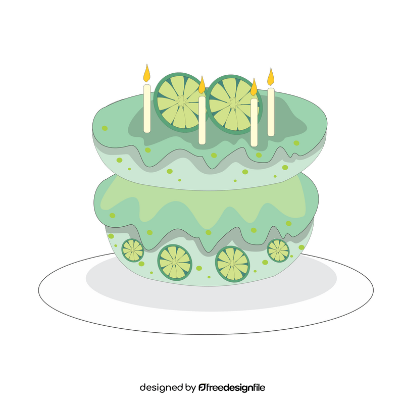 Lemon lime birthday cake clipart
