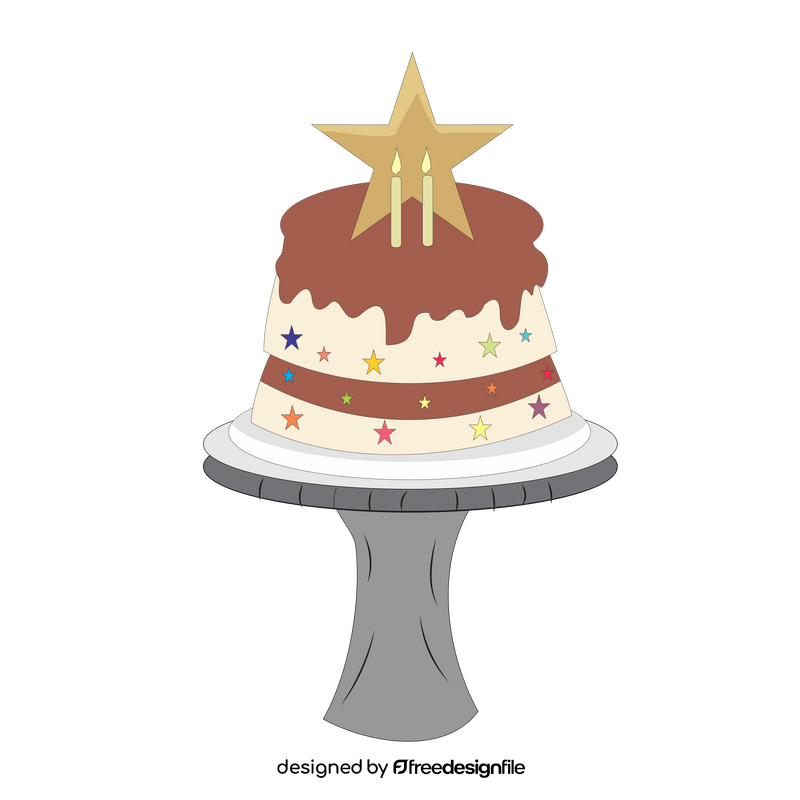 Star birthday cake drawing clipart