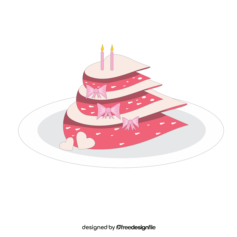 Love romantic heart birthday cake clipart
