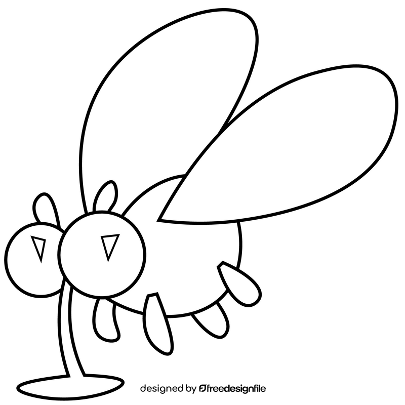 Fly cartoon drawing black and white clipart