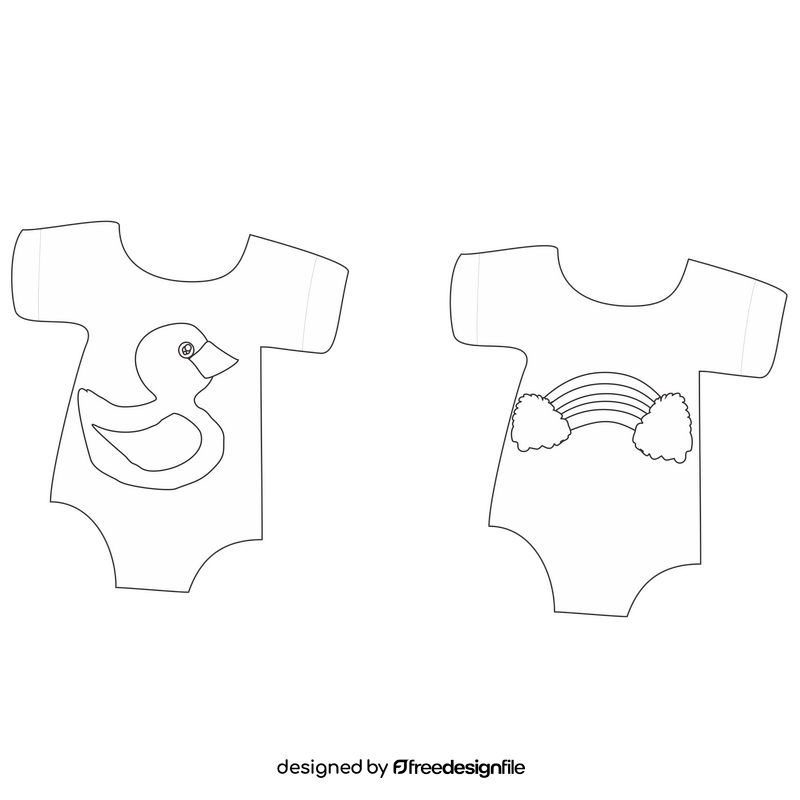 Baby onesies black and white clipart