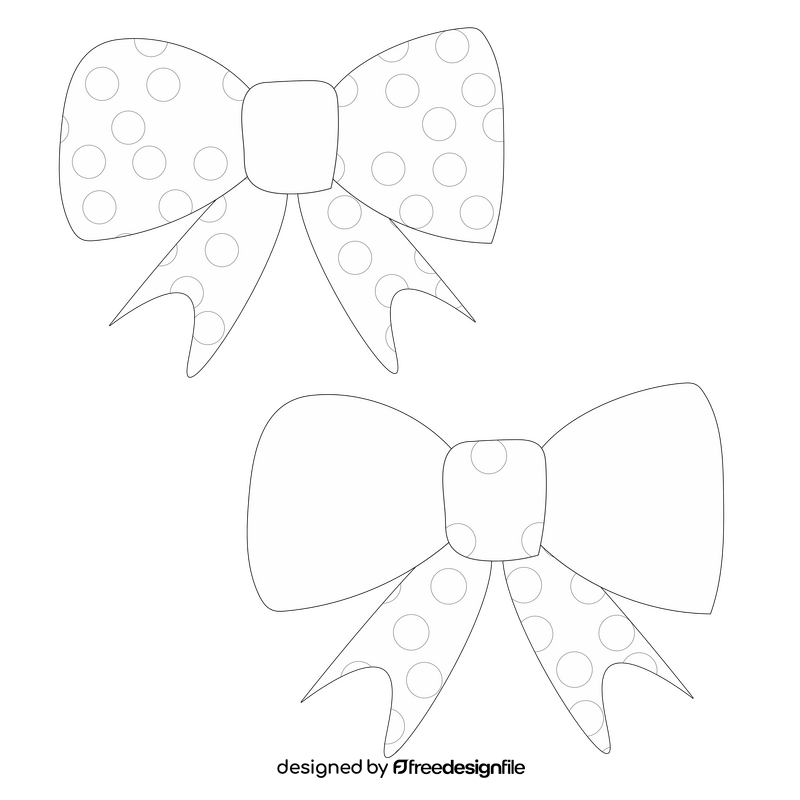 Baby girl bow tie black and white clipart vector free download