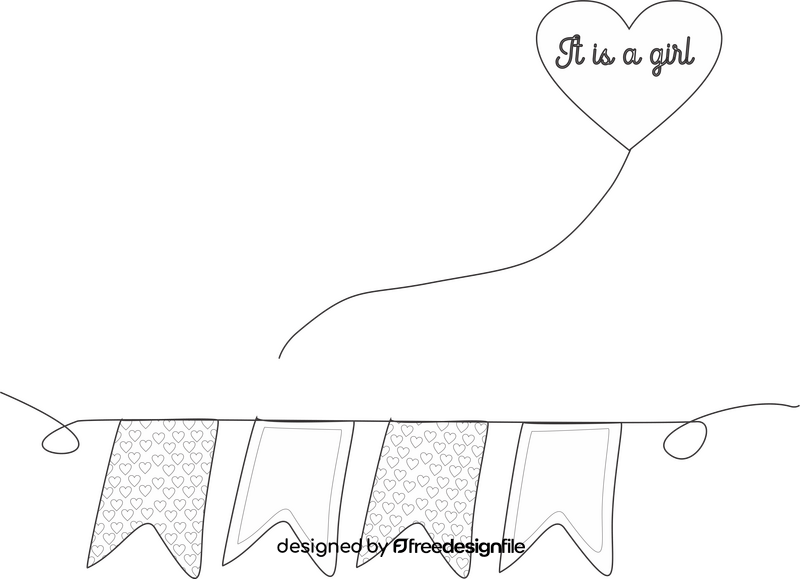 It is a girl illustration black and white clipart