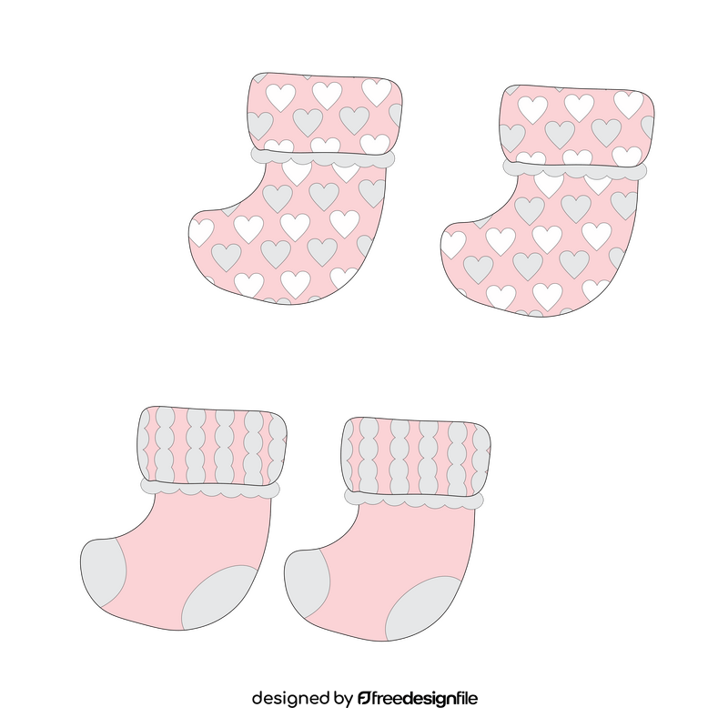 Baby girl socks clipart