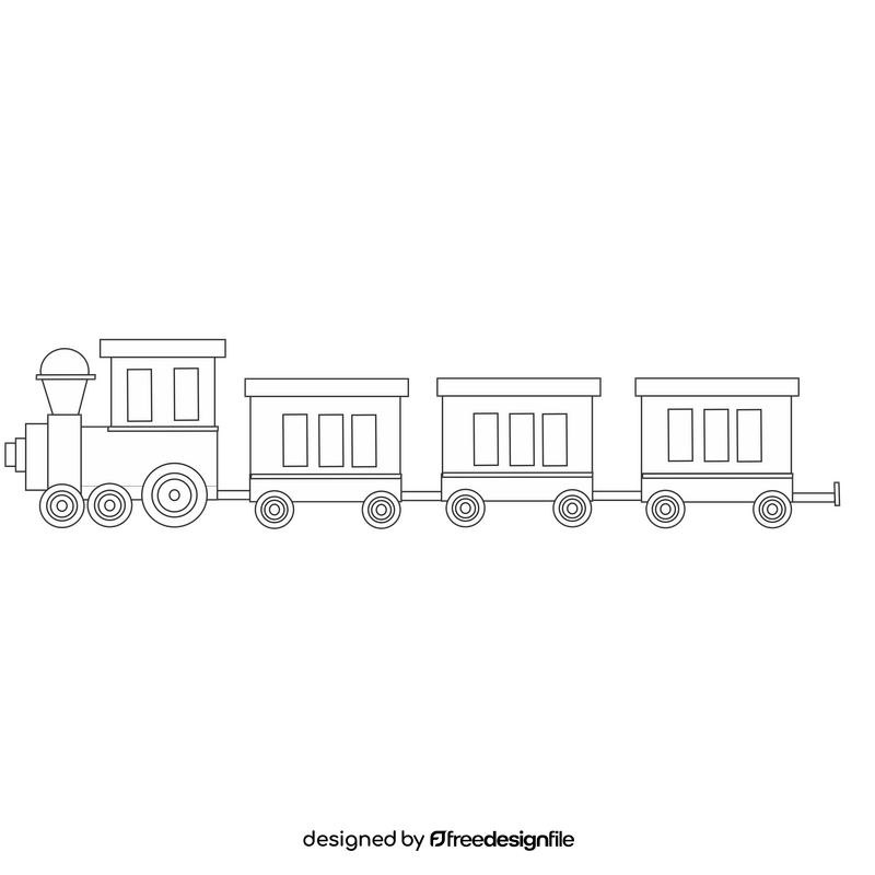 Train illustration black and white clipart