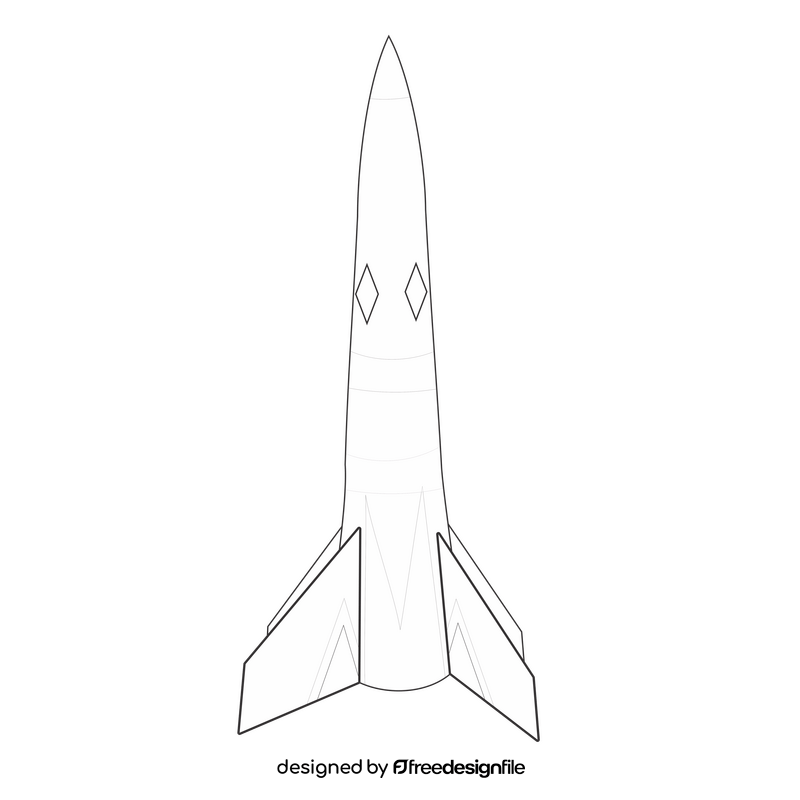 Orage rocket drawing black and white clipart