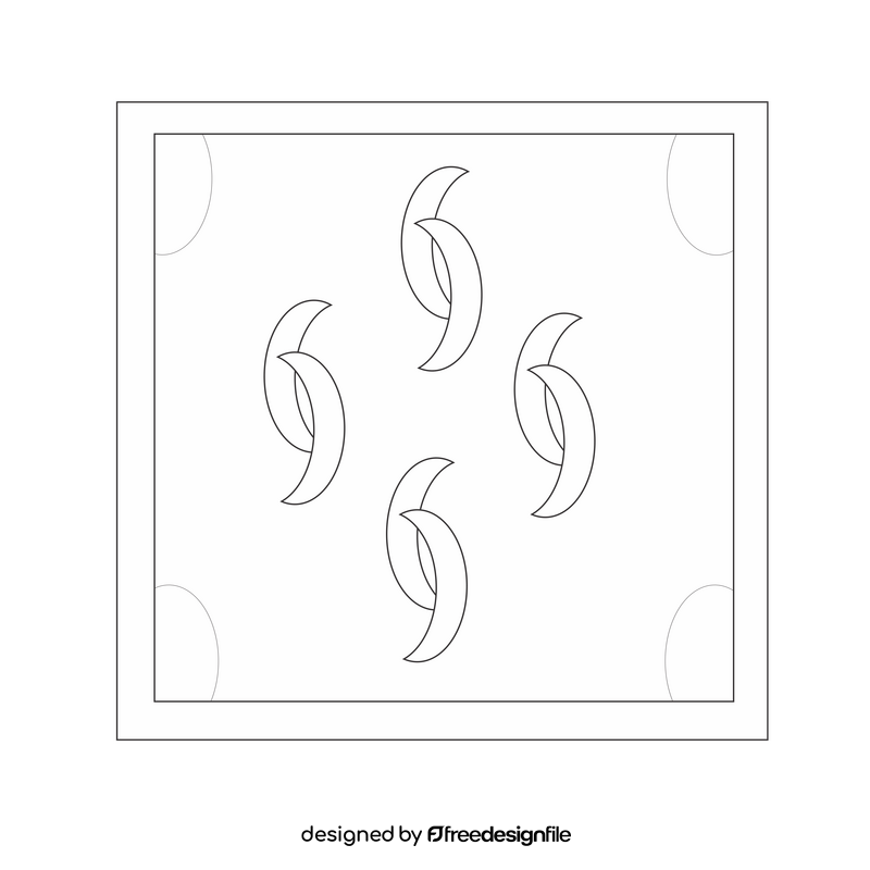 Cartoon ceramic tile black and white clipart