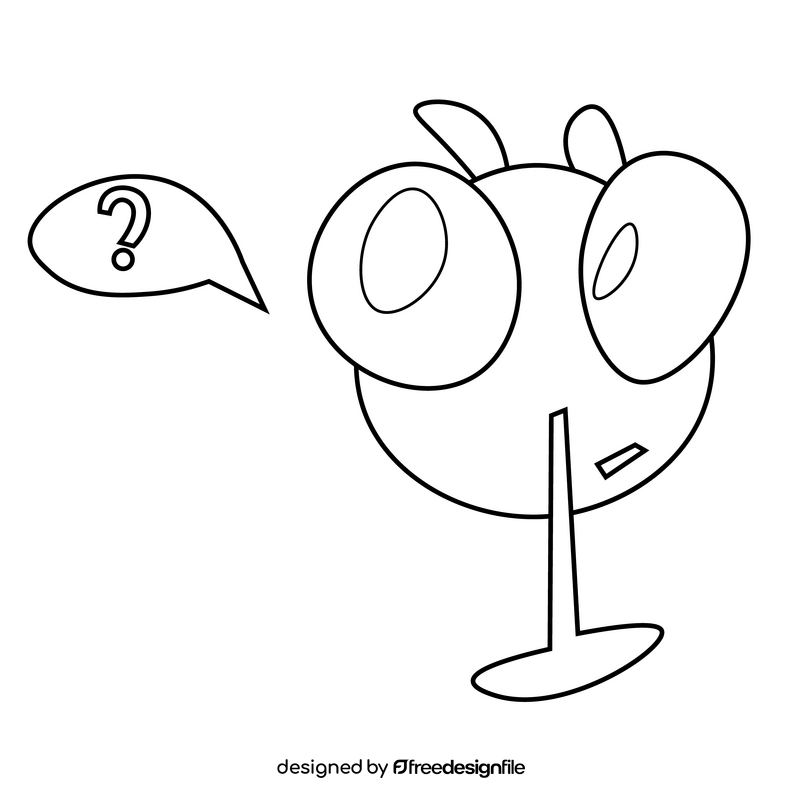 Fly question black and white clipart
