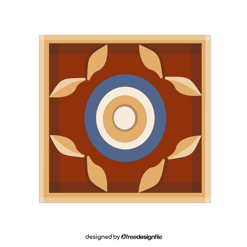 Ceramic tile with leaves clipart