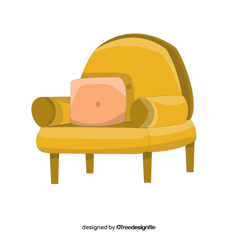 Armchair with pillow clipart