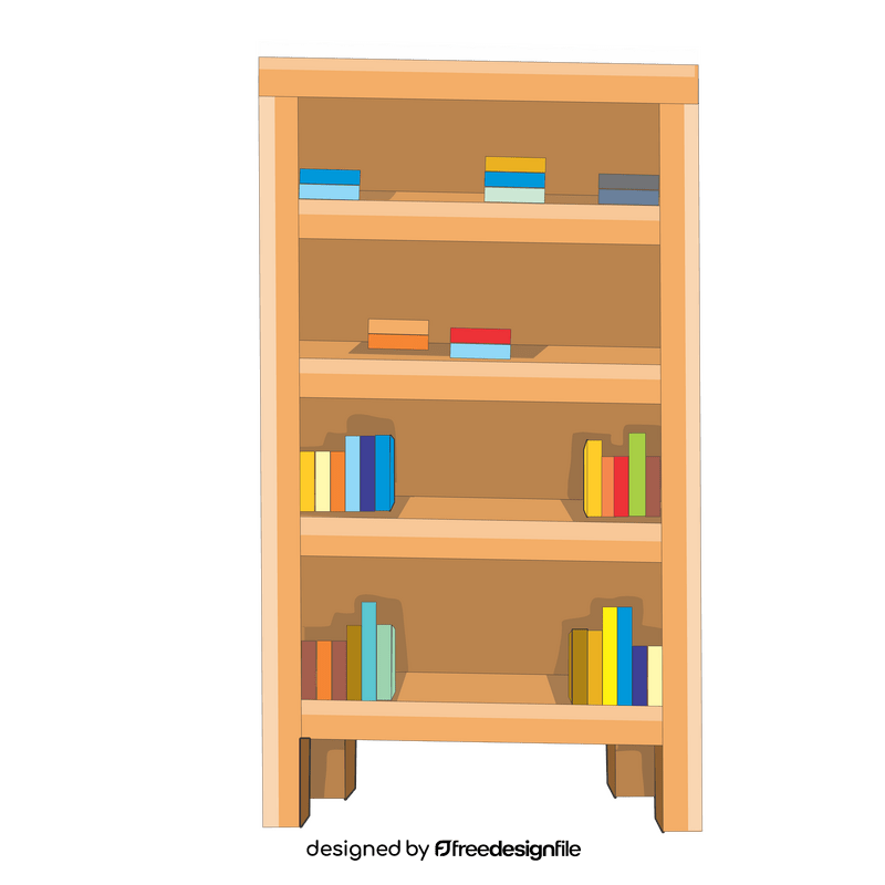 Bookcase cartoon clipart