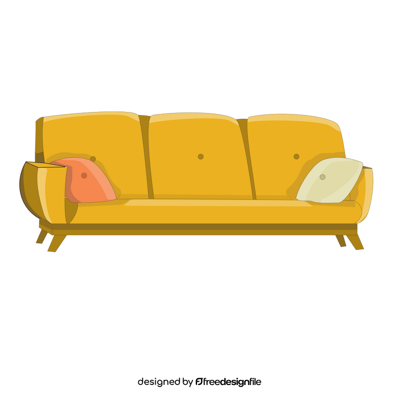 Cartoon yellow sofa clipart