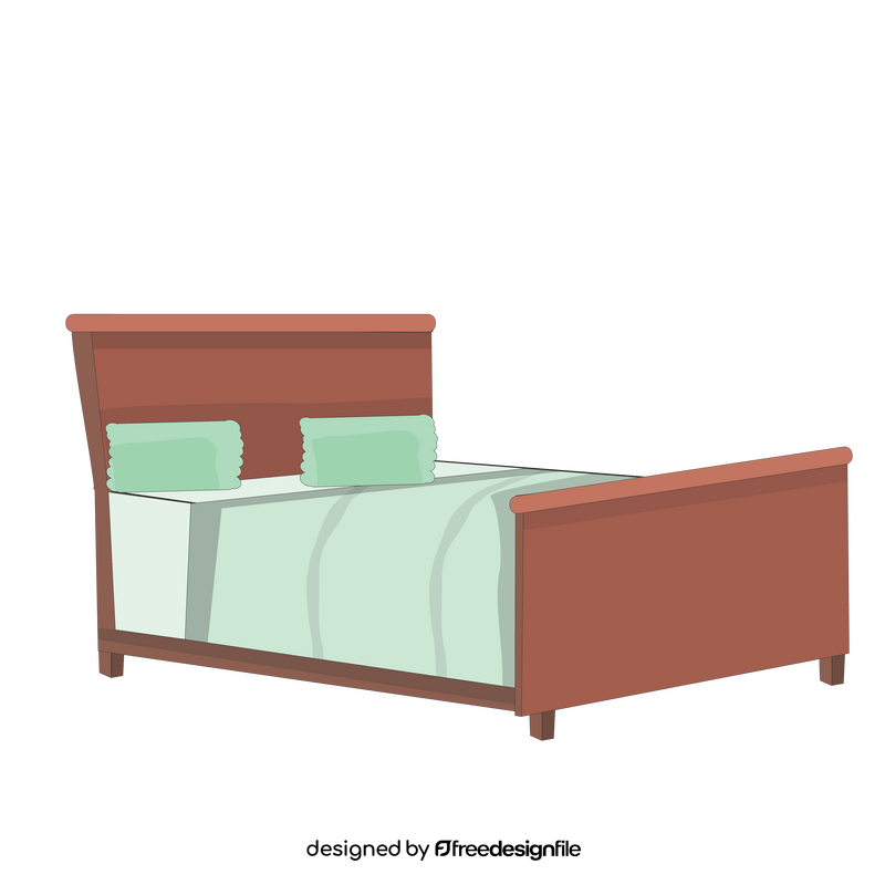 Double bed illustration clipart