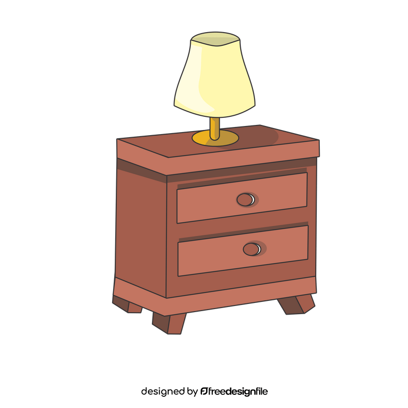 Lamp on nightstand clipart