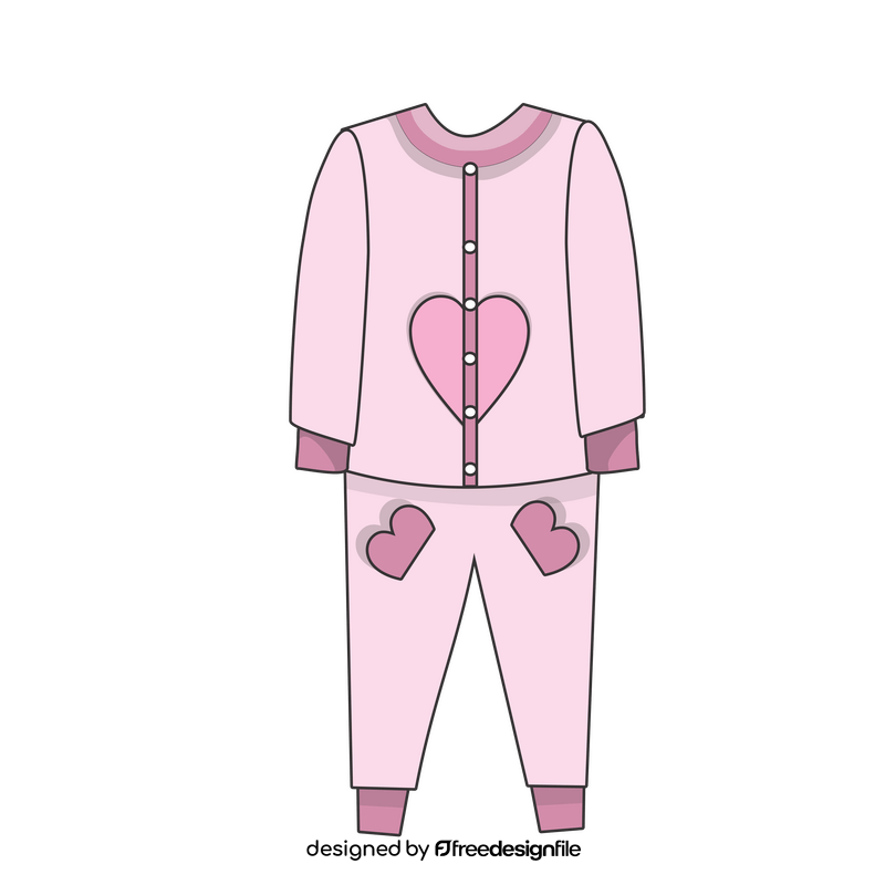 Girls pink pyjamas clipart