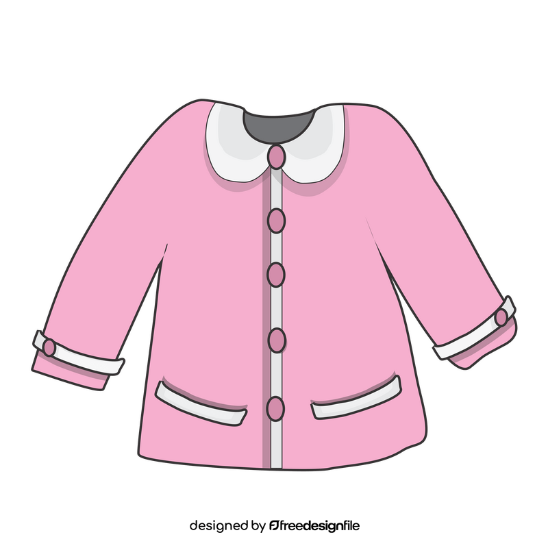 Girls pink coat drawing clipart