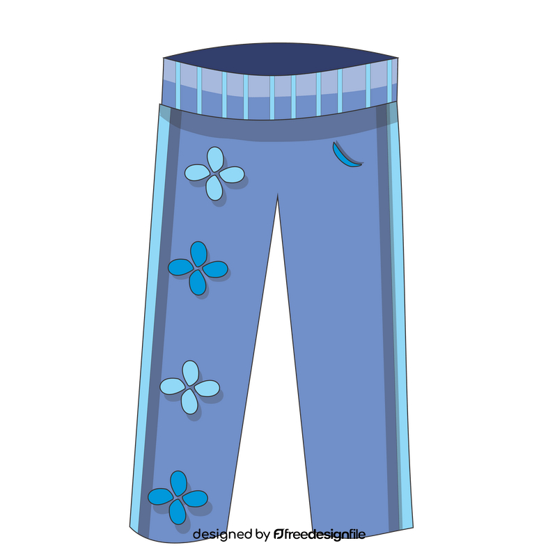 Girls blue pants cartoon clipart