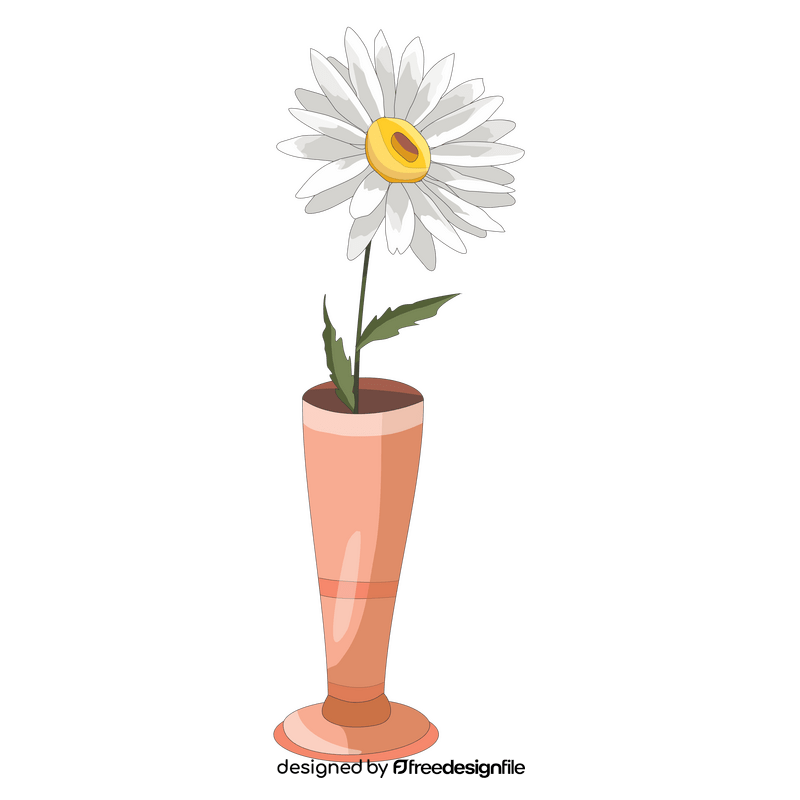 Daisy flower in a vase clipart