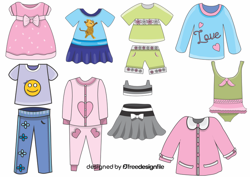 Girls clothes vector free download
