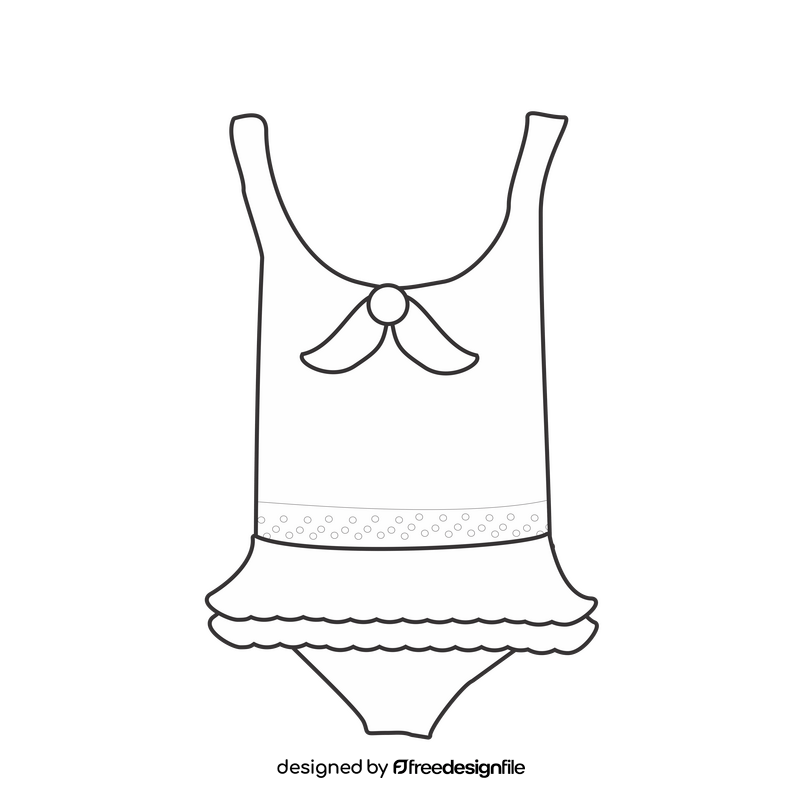 Girl swimsuit illustration black and white clipart free download