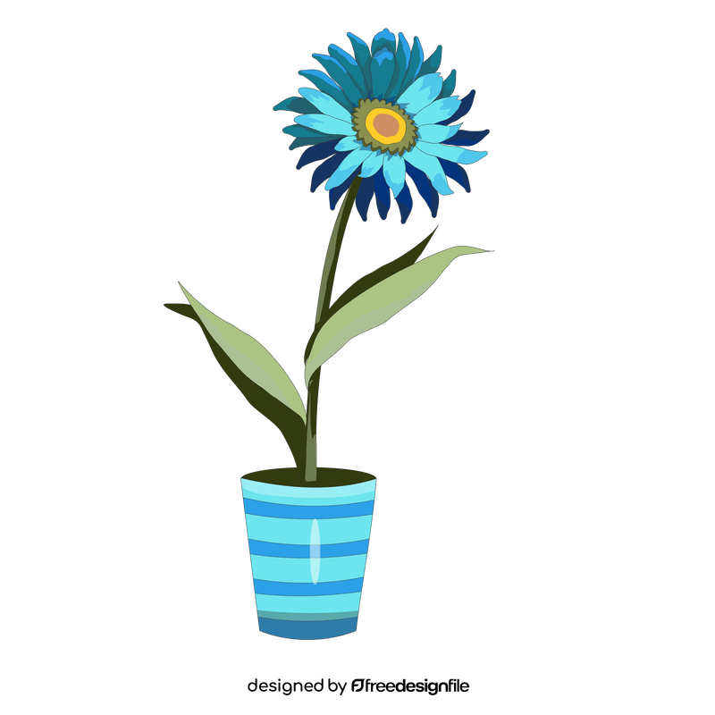 Potted gerbera daisy flower clipart