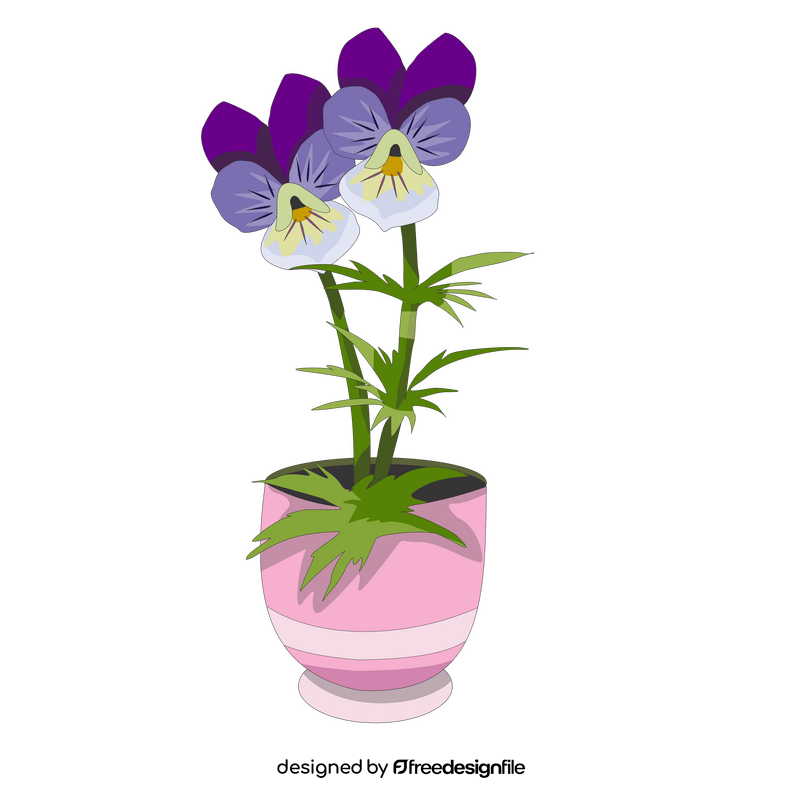 Cartoon heartsease viola tricolor flower clipart