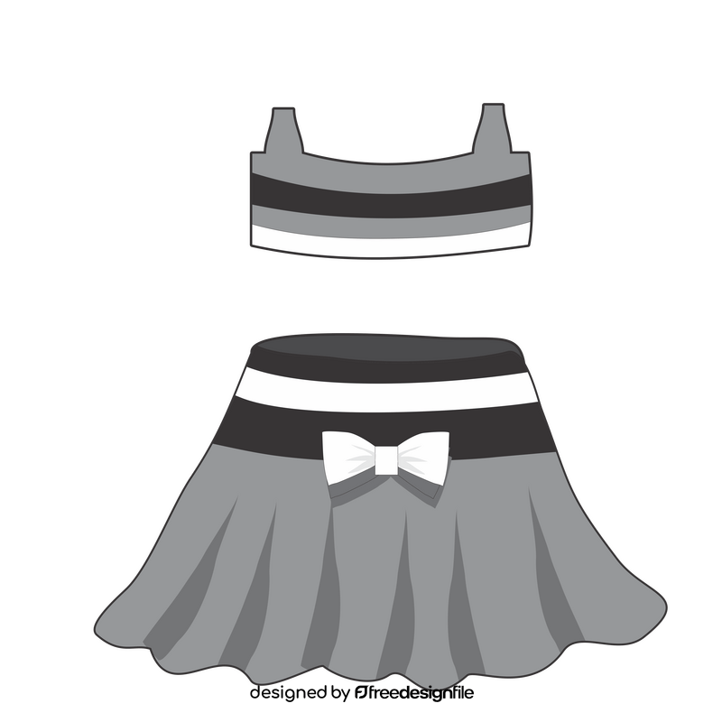 Mini skirt and top illustration clipart