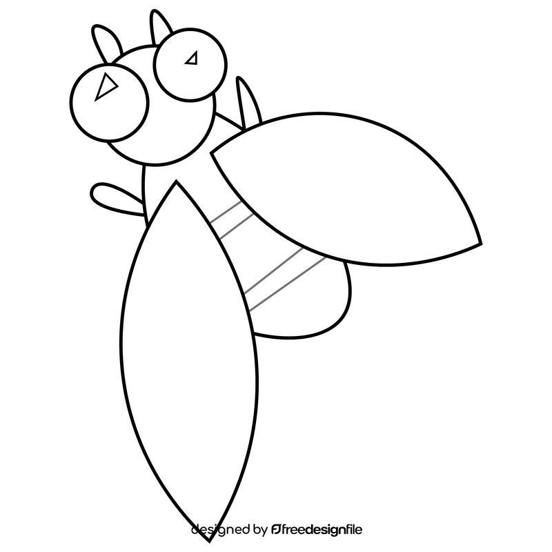 Fly wings drawing black and white clipart