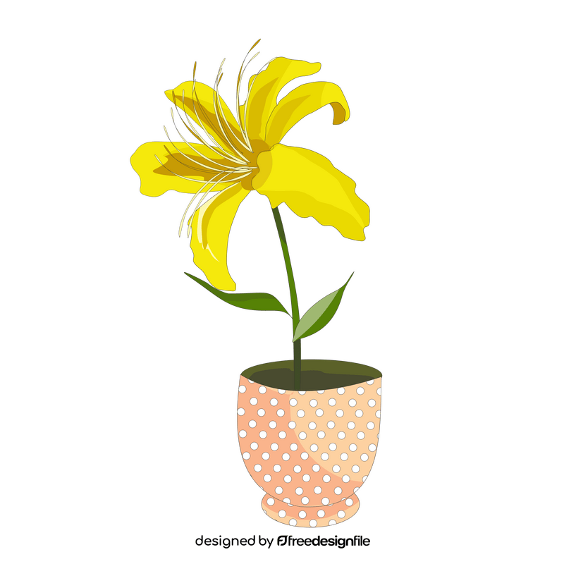 Lily illustration in a pot clipart
