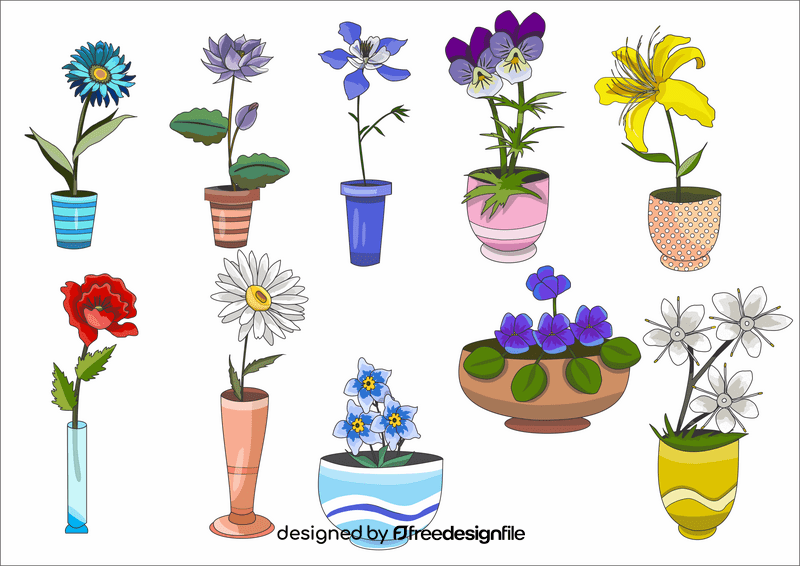 Indoor flower plants vector
