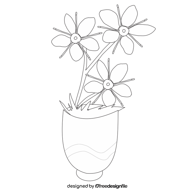 Saxifrage flower black and white clipart