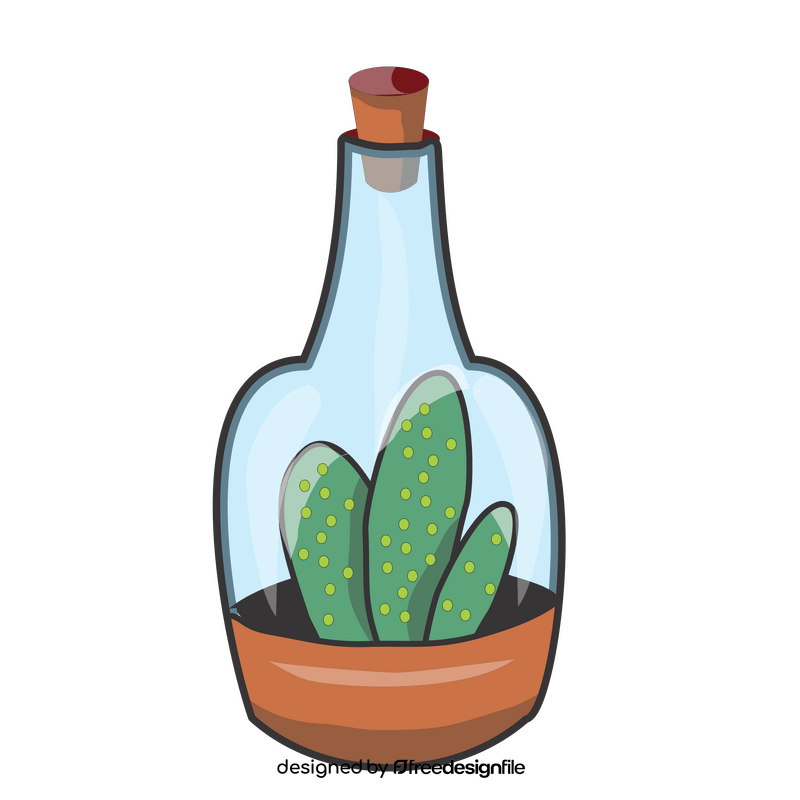 Cactus in a bottle clipart