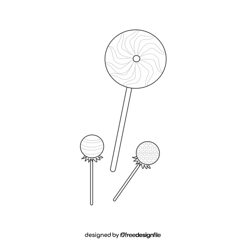 Free lollipopies black and white clipart