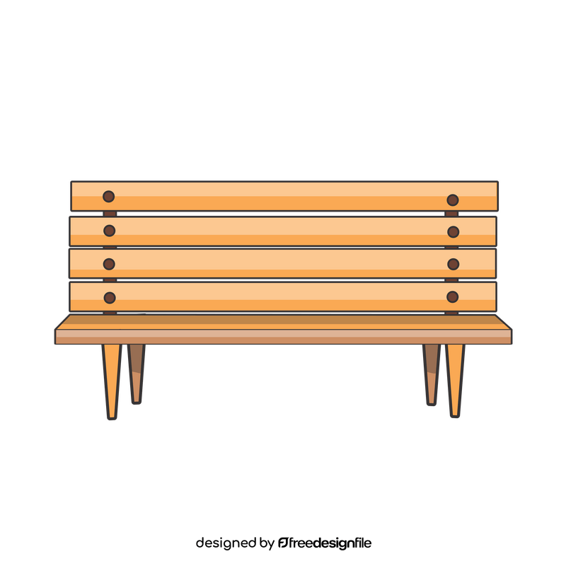 Wooden park bench clipart